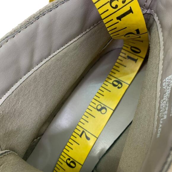 White Mountain Womens 9M Suede Ankle Boots High Wedge Heel Laced Up Taupe Gray - Picture 8 of 11